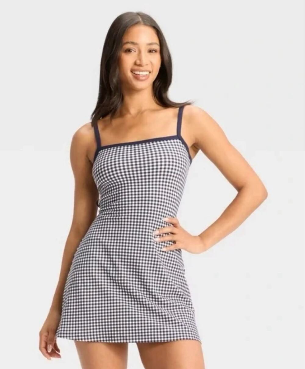 Wild Fable ButterBliss Gingham Heart Back Mini Dress XL